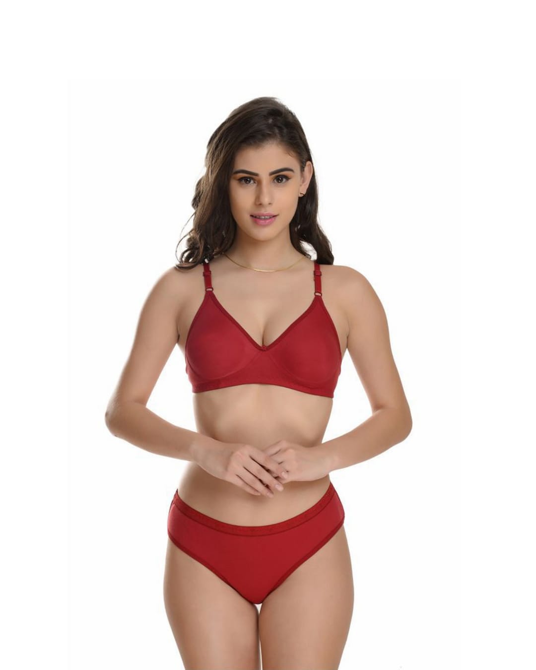 Akakee Multicolour Seamless Cotton Bra-Panty Set For Women's (Pack of 3)