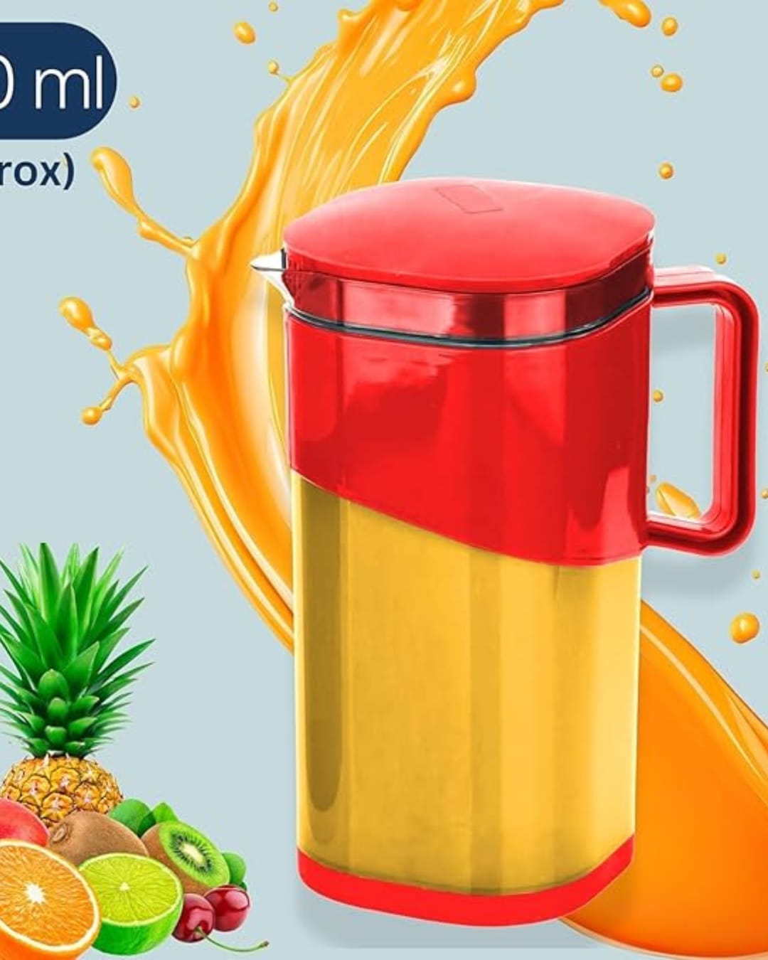 ROYAL EAGLE Plastic Jug with Lid | Red Water Jug for Dining Table | Ideal for Ice Tea, , Cocktails, Mocktails & Beverages | Stylish & Durable Pitcher for Home or Party Use – 1800 ml