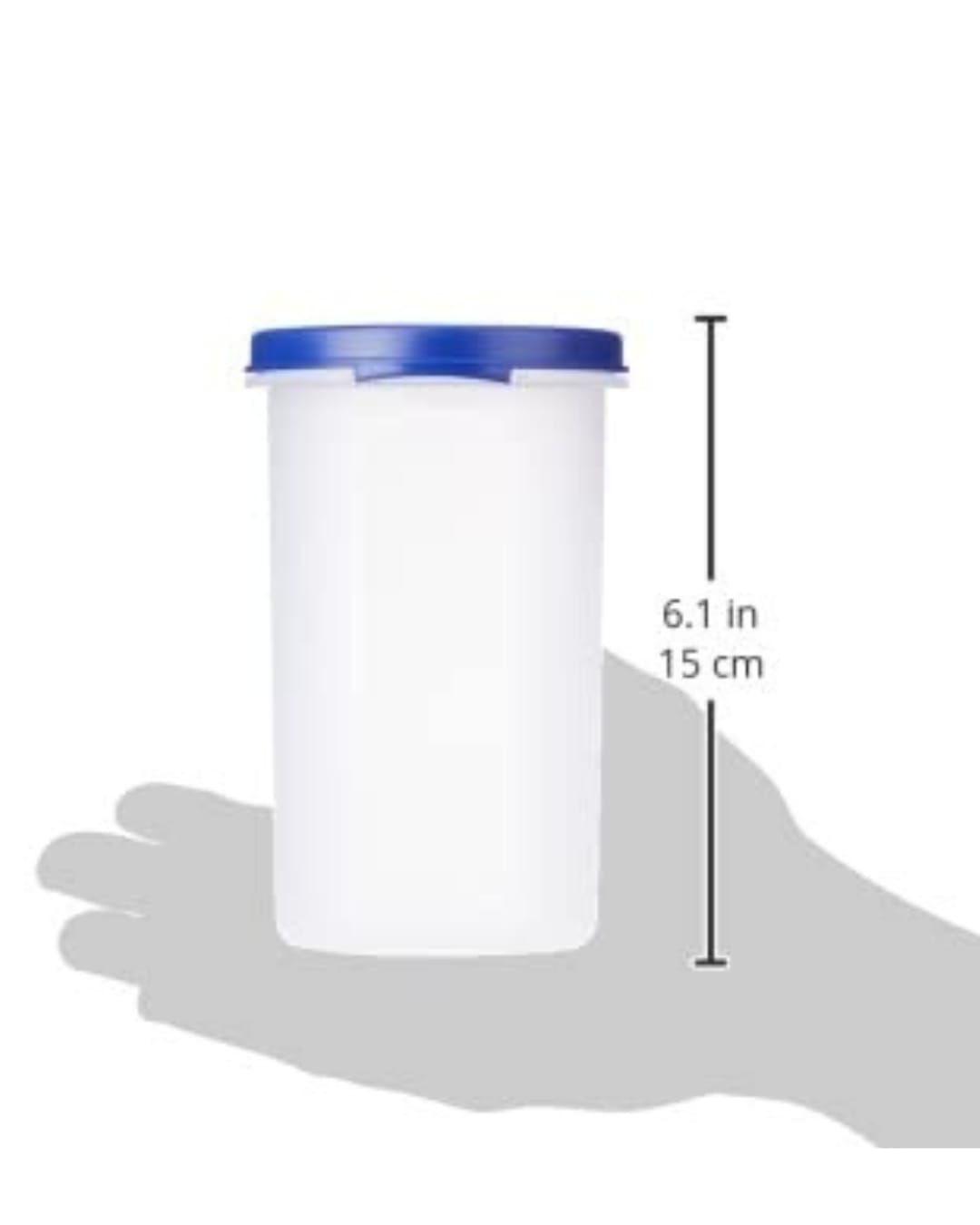 Airtight Plastic Storage Container Set with Blue Lid (Pack of 6)