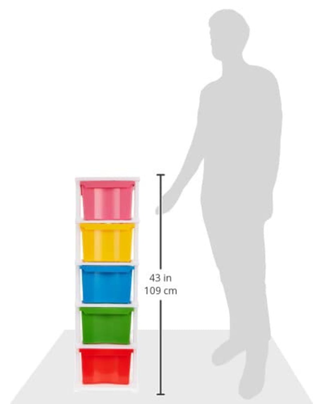 5-Layer Plastic Modular Drawer Storage System (Pack of 1)