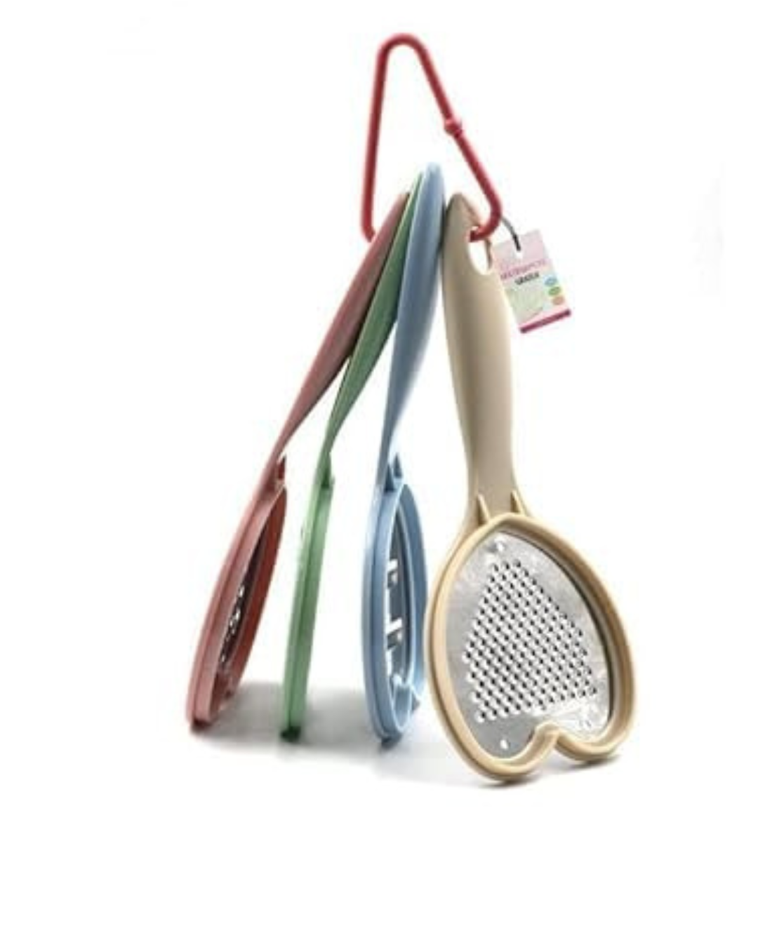 Heart-Shaped 4-in-1 Multipurpose Kitchen Grater and Slicer Set (Pack of 4)