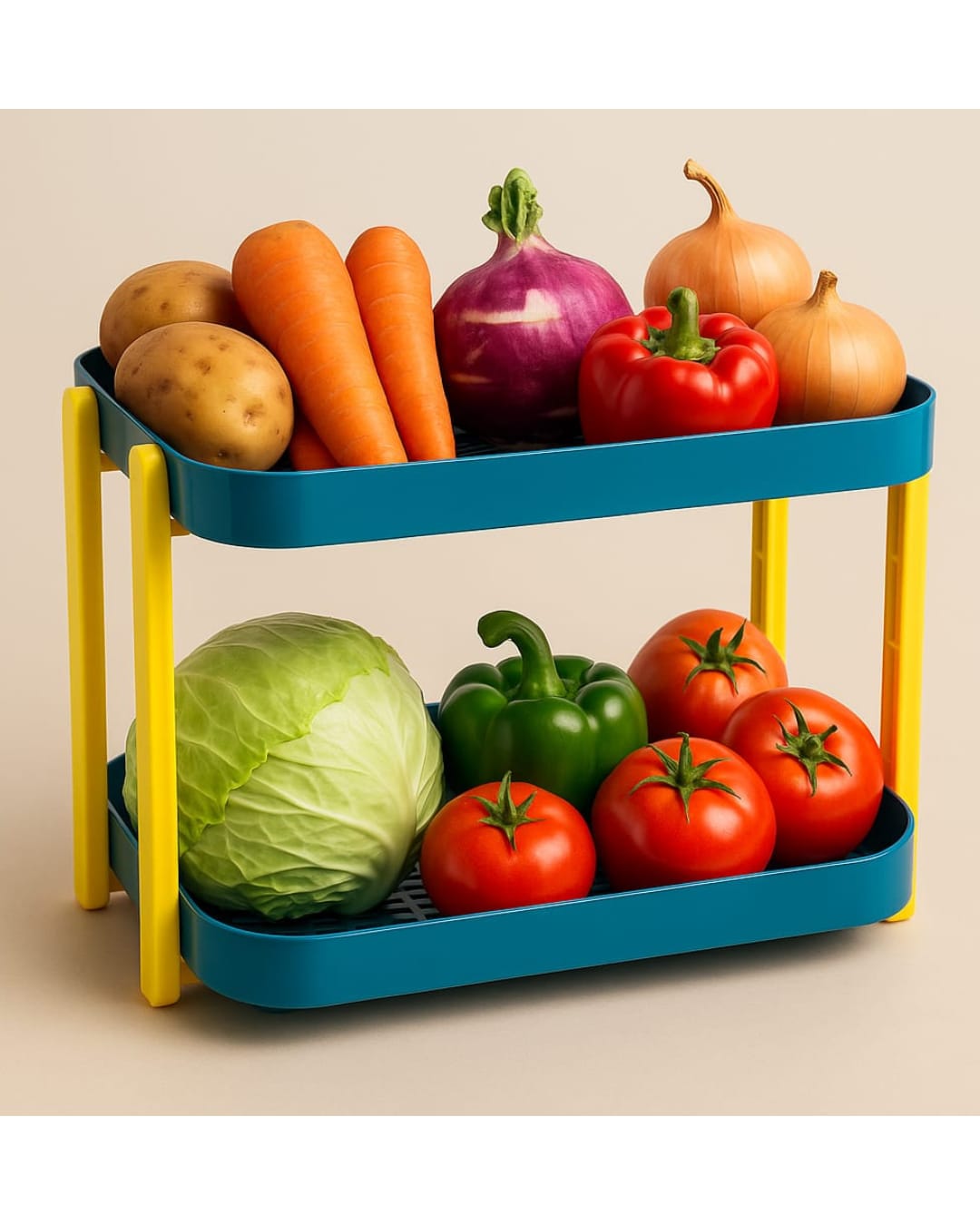 Multipurpose 2-Tier Plastic Storage Rack (Pack of 1)