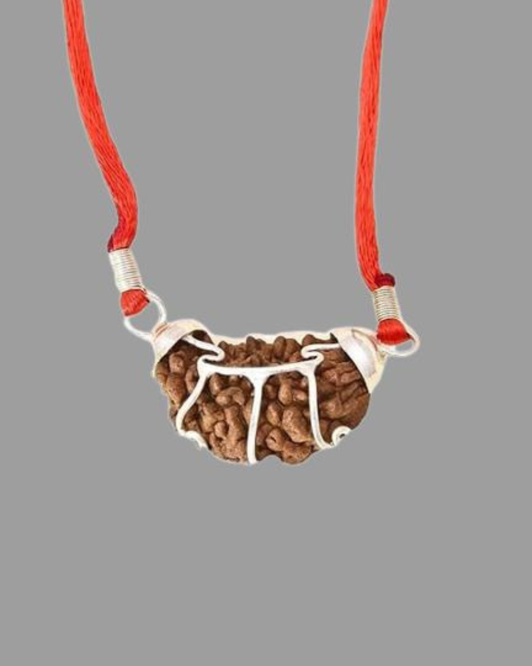 The Spiritual: Sacred One-Face Rudraksha Seed Necklace with Red Silk Cord(Pack of 1)