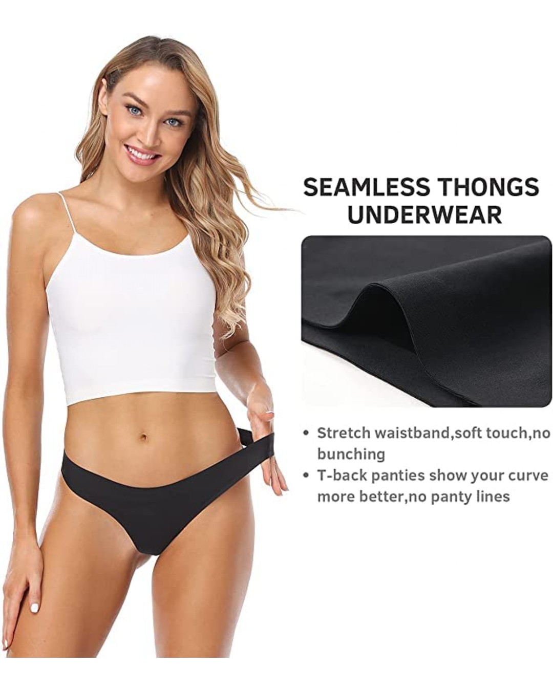 Smileai Fashion Cotton Thong Low Waist Innerwear / Panty for Women and Girls (Pack of 1)