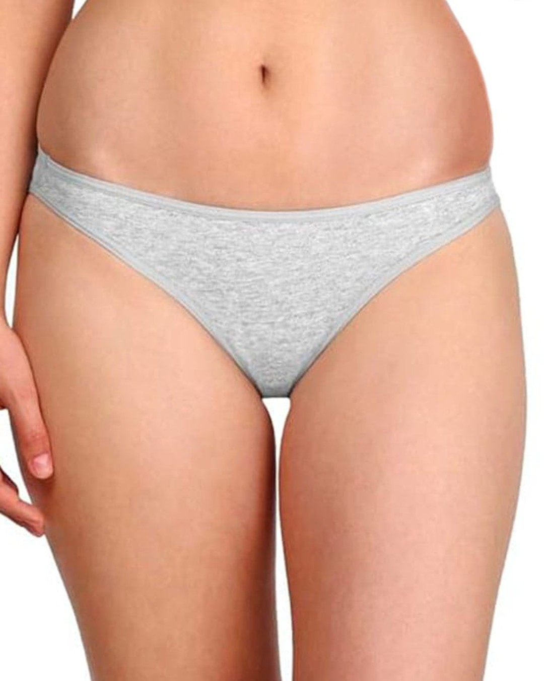 Smileai Fashion Grey Cotton Thong Low Waist Innerwear / Panty for Women and Girls (Pack of 1)