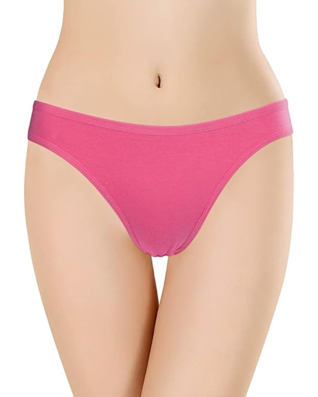 Smileai Fashion Cotton Pink Thong Low Waist Innerwear / Panty for Women and Girls (Pack of 1)