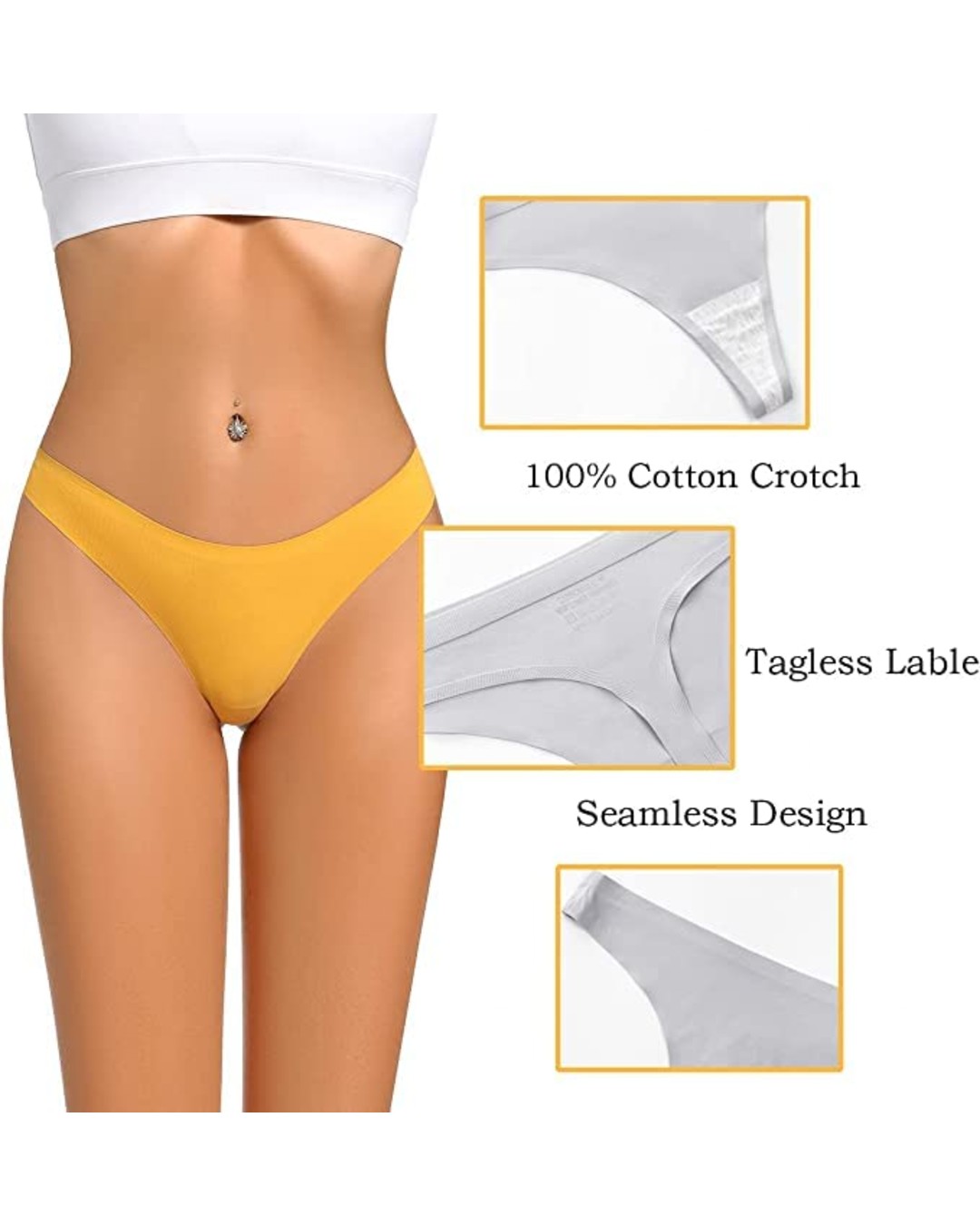 Smileai Fashion Cotton Sky Blue Thong Low Waist Innerwear / Panty for Women and Girls (Pack of 1)