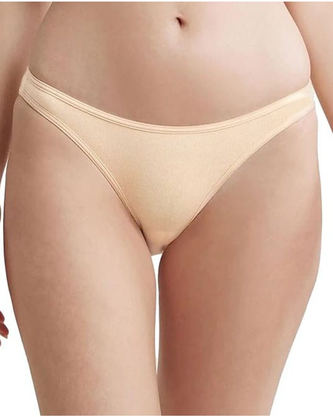 Smileai Fashion Cotton Beige Thong Low Waist Innerwear / Panty for Women and Girls (Pack of 1)