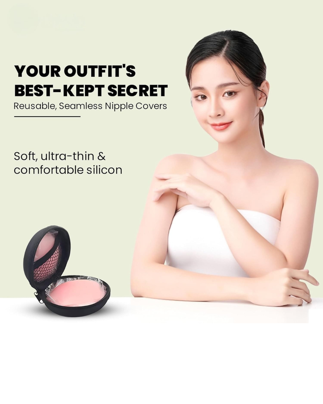 Premium Reusable Nipple Cover Adhesive Sticker Pasties Silicon Pads (Pair of 2)