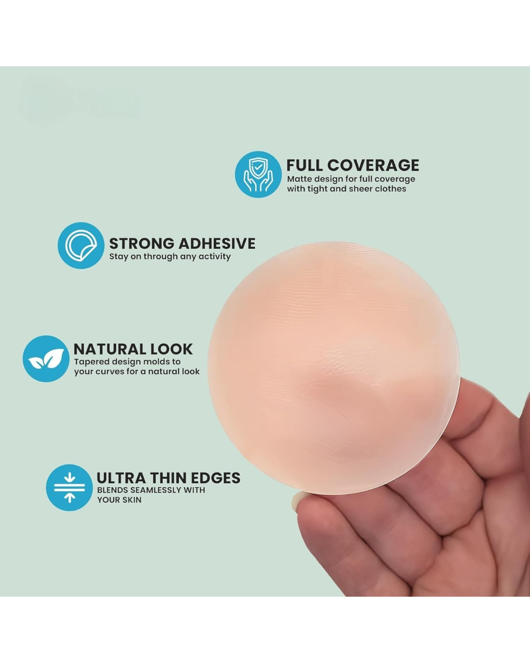 Premium Reusable Nipple Cover Adhesive Sticker Pasties Silicon Pads (Pair of 2)