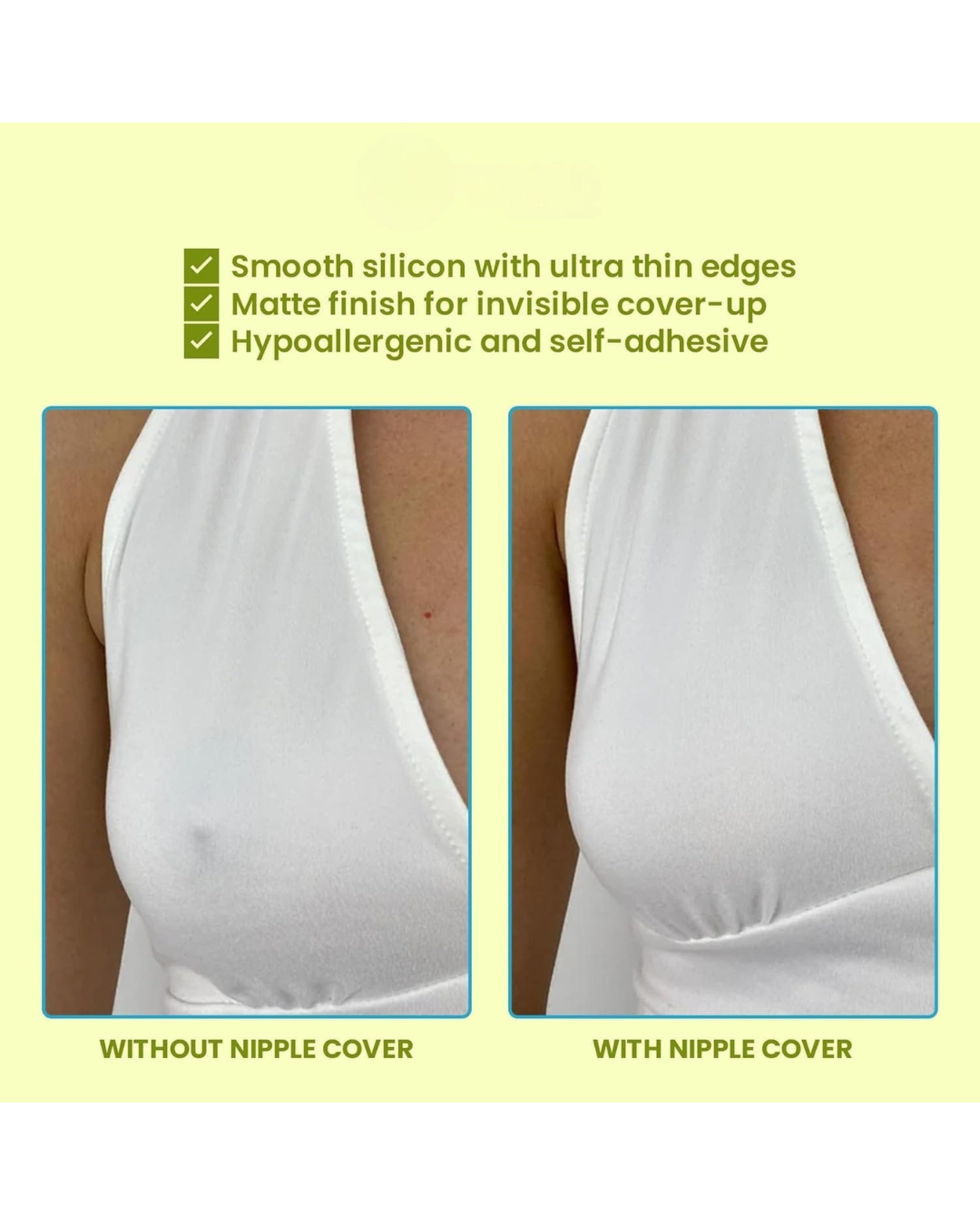 Premium Reusable Nipple Cover Adhesive Sticker Pasties Silicon Pads (Pair of 2)