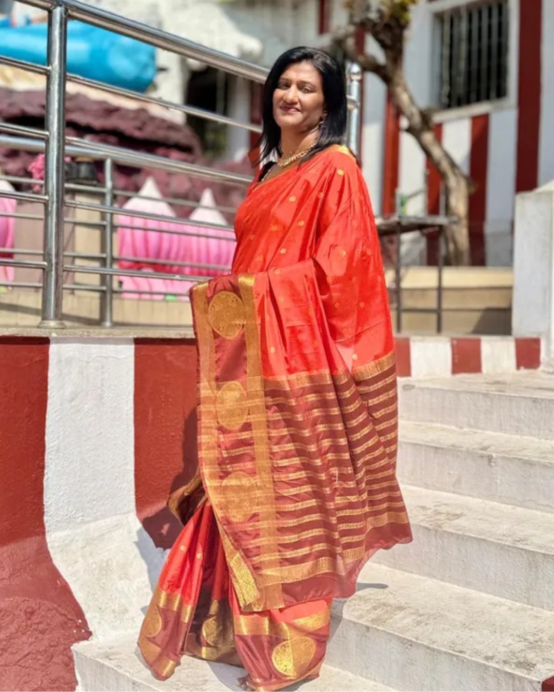 rust_orange_saree-1-Orange