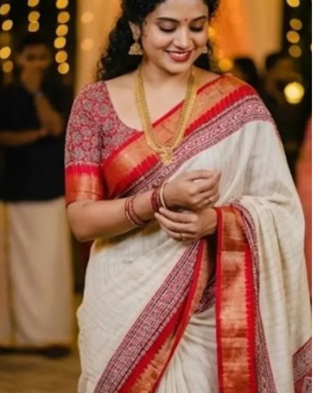 Women's Premium Jute Silk Saree with Unstitched BP (Pack of 1)