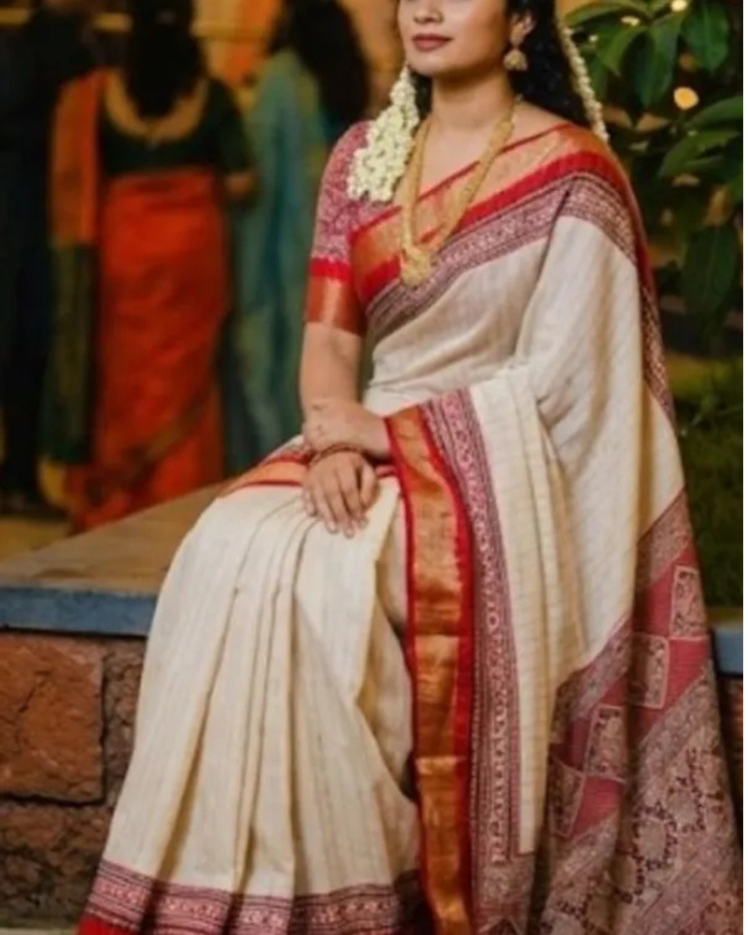 Women's Premium Jute Silk Saree with Unstitched BP (Pack of 1)