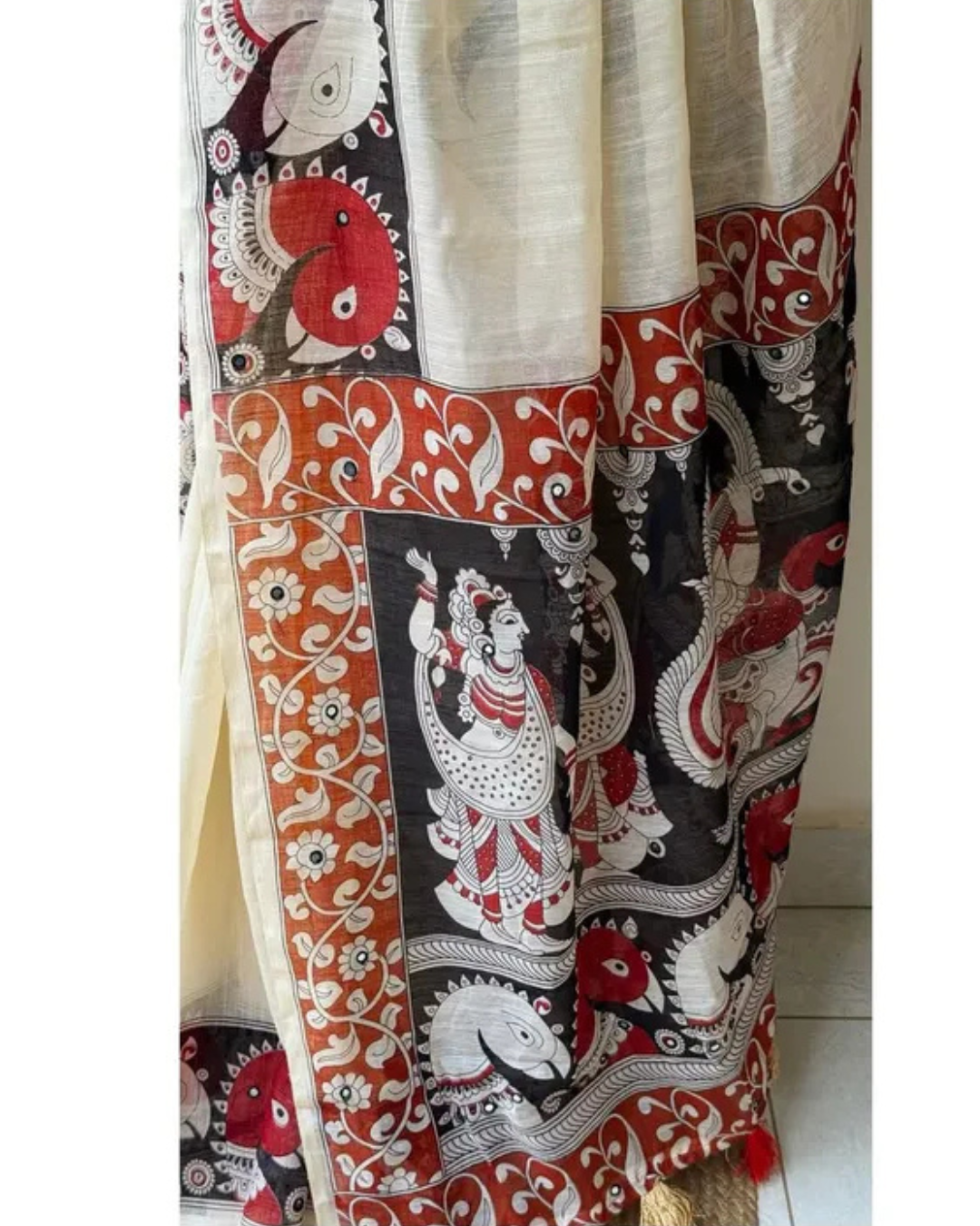 Women's Premium Soft Khadi Linen Saree With Unstitched BP (Pack of 1)