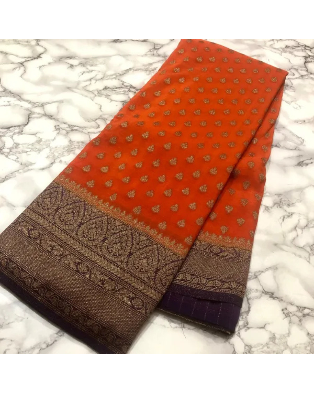 Women's Premium Khadi Georgette Saree with Unstitched BP (Pack of 1)