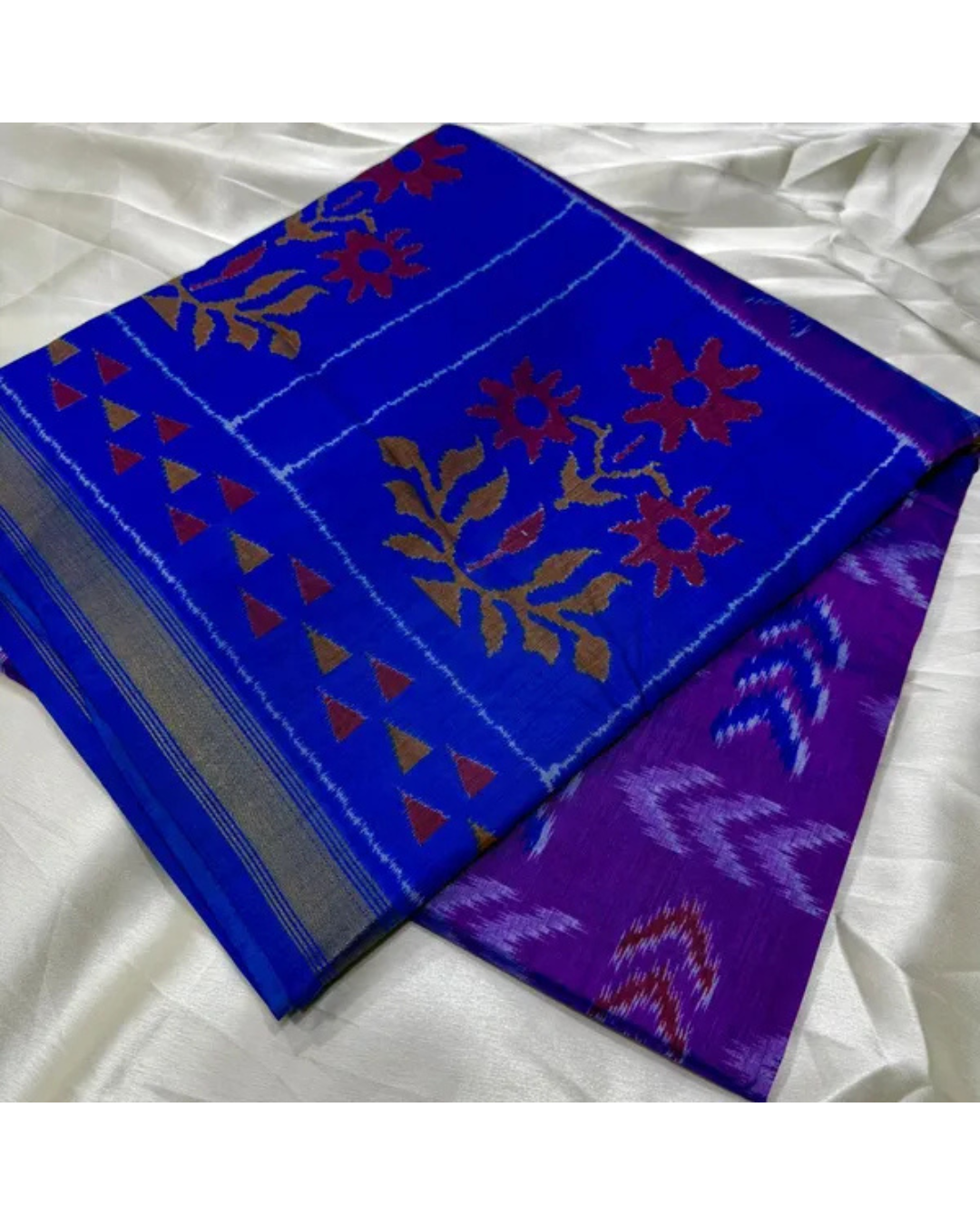 Women's Premium Ikkat Silk Saree with Unstitched BP (Pack of 1)