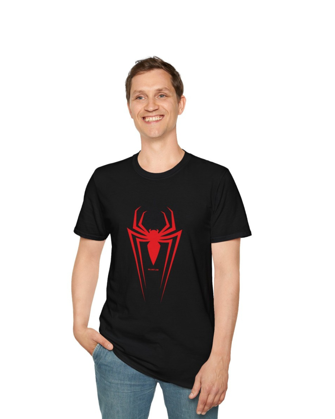 Men’s Red Spider Graphic T-Shirt – Minimalist Superhero Emblem Streetwear – Premium Cotton Tee (Pack of 1)