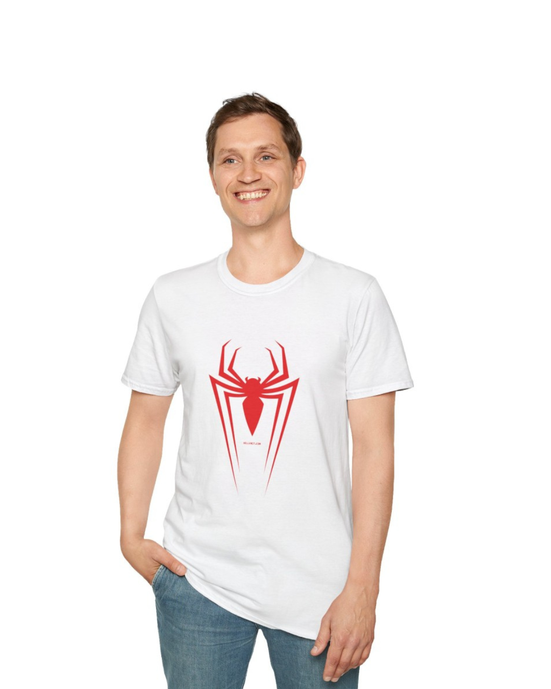 Men’s Red Spider Graphic T-Shirt – Minimalist Superhero Emblem Streetwear – Premium Cotton Tee (Pack of 1)