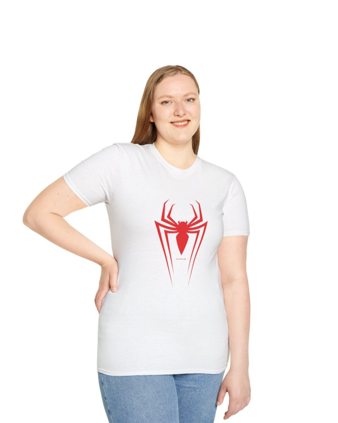 Women’s Red Spider Graphic T-Shirt – Minimalist Superhero Emblem Streetwear – Premium Cotton Tee (Pack of 1)