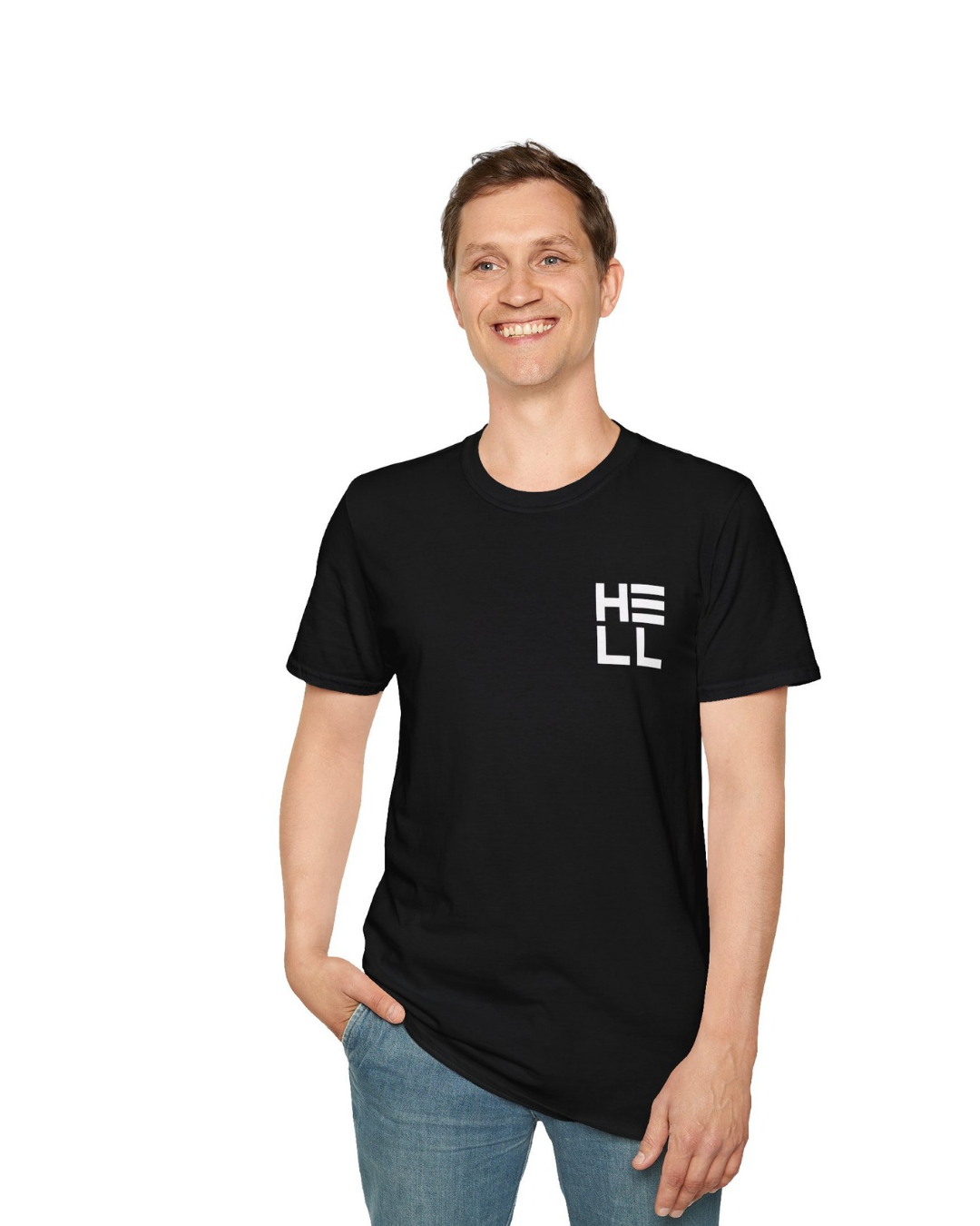 HELLKnit HE LL Unisex Graphic Black Streetwear T-Shirt(Pack of 1)