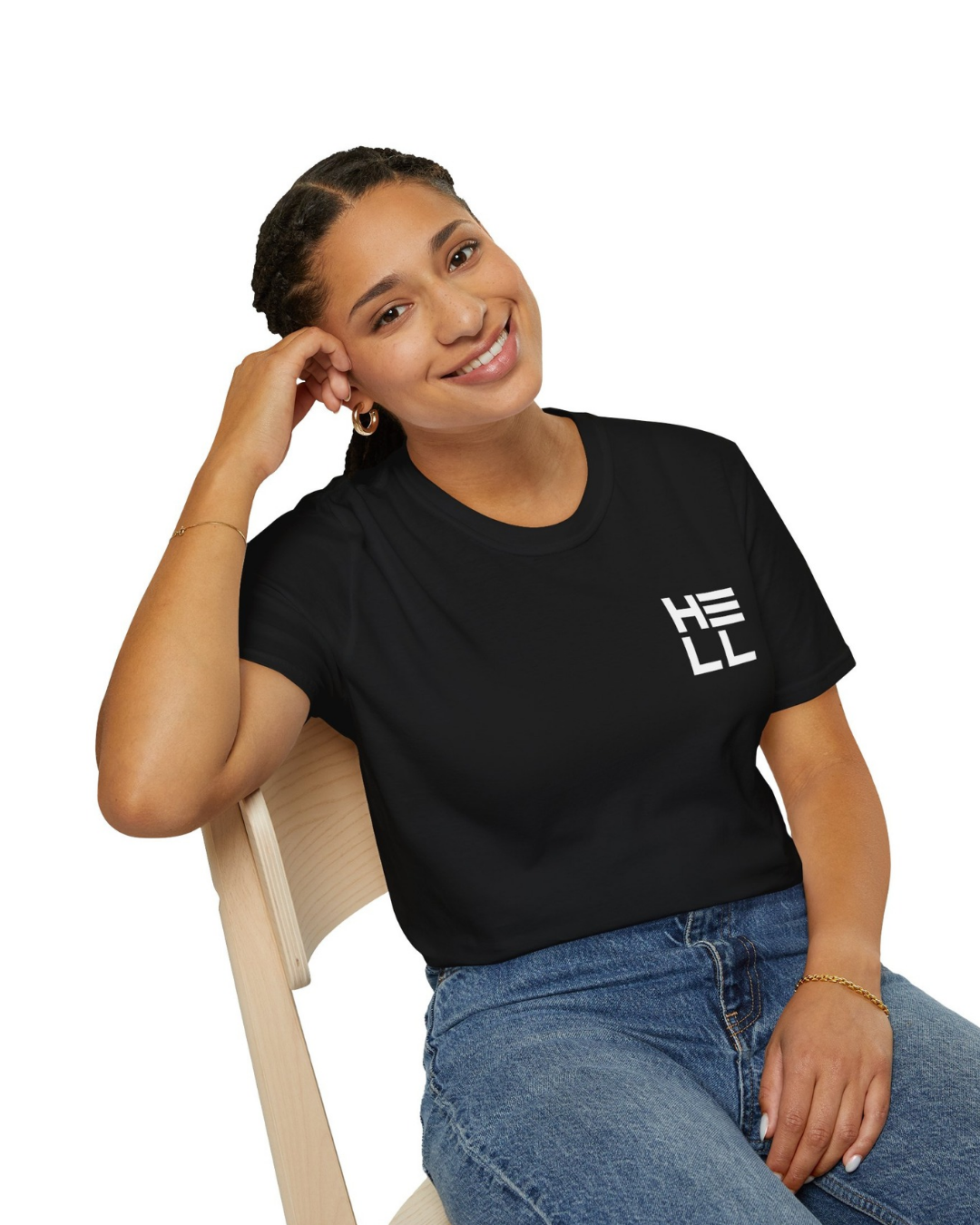 HELLKnit HE LL Unisex Graphic Black Streetwear T-Shirt(Pack of 1)