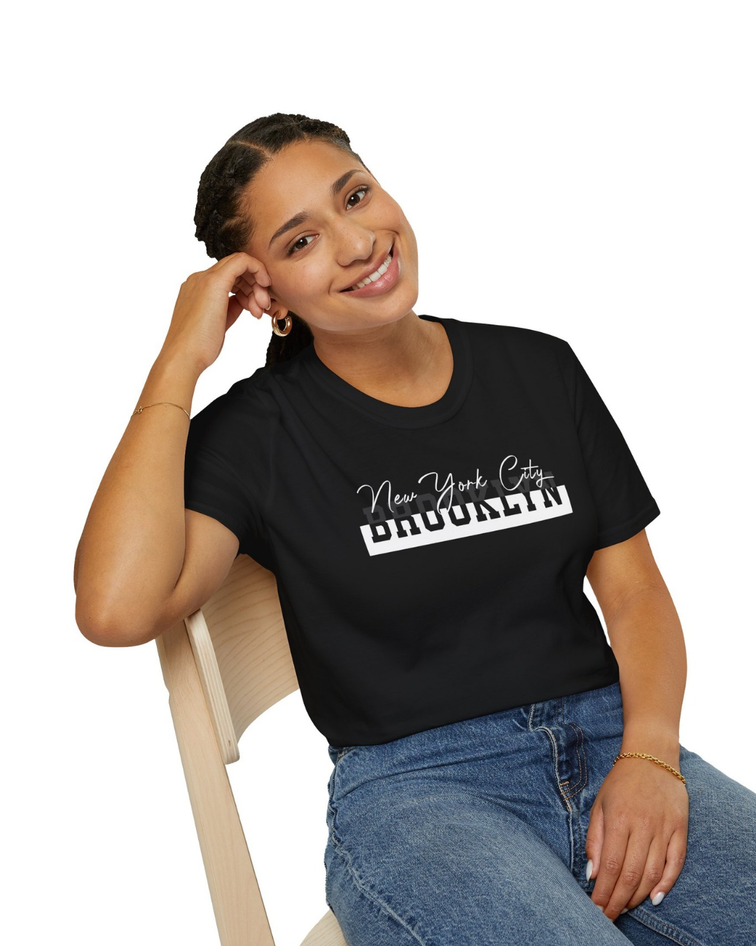 HELLKnit Brooklyn New York City Unisex Graphic White T-Shirt(Pack of 1)