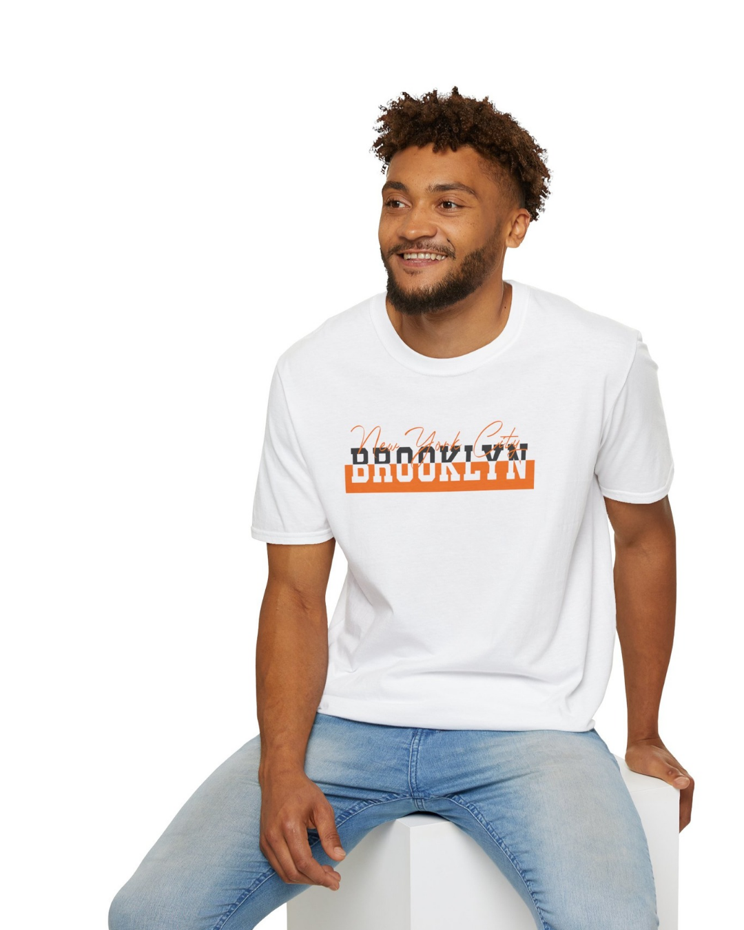 HELLKnit Brooklyn New York City Unisex Graphic White T-Shirt(Pack of 1)