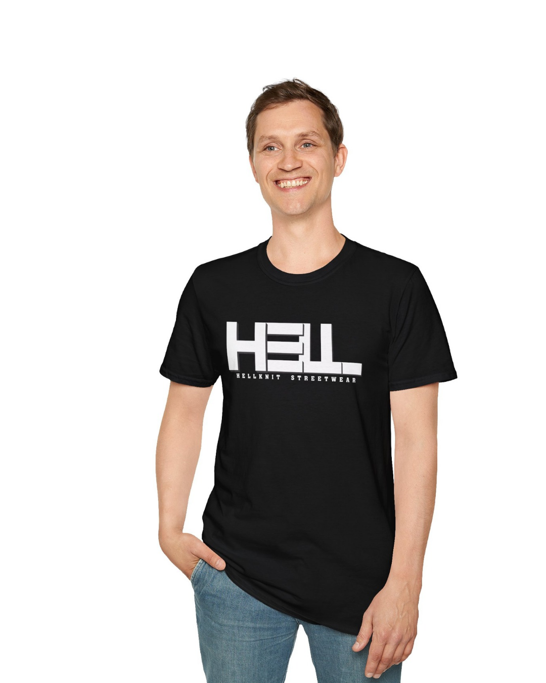 HELLKnit Unisex Urban Black Graphic Tee(Pack of 1)