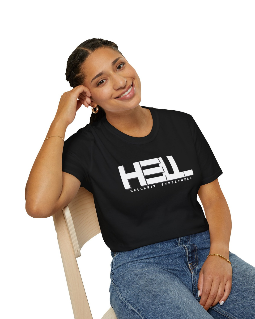 HELLKnit Unisex Urban Black Graphic Tee(Pack of 1)