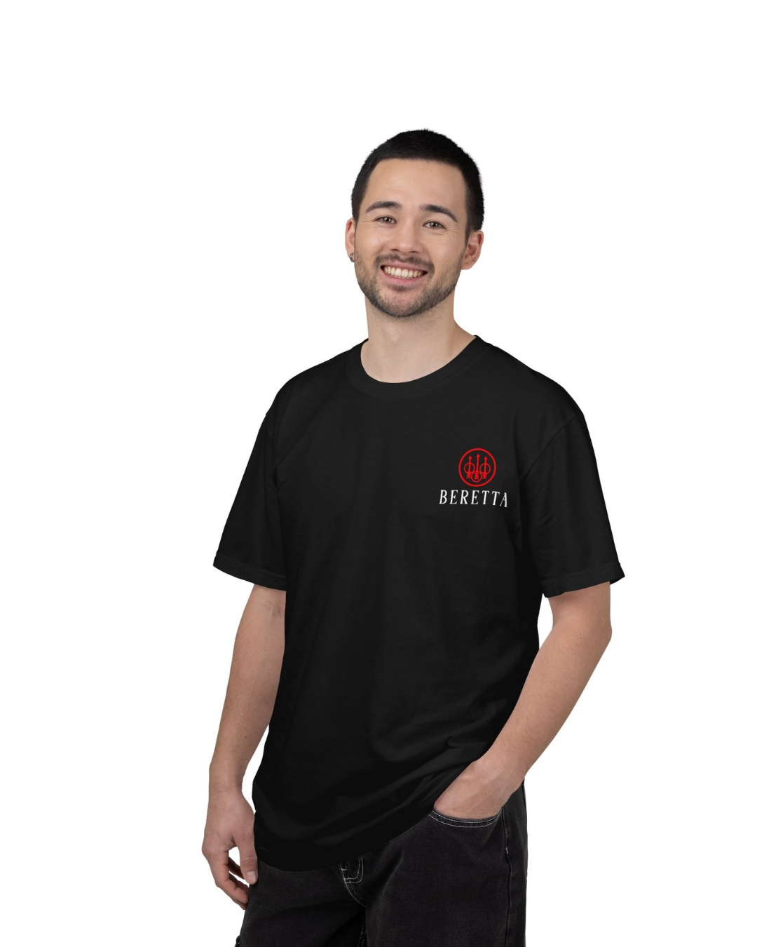 Beretta Trident Logo Classic Black Cotton Unisex T-Shirt