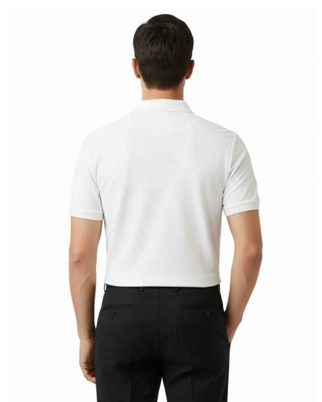 Men’s Slim-Fit Black Zip-Neck Polo Shirt(Pack of 1)