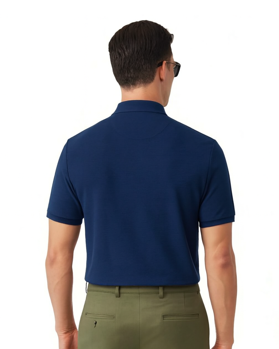 Men’s Slim-Fit Black Zip-Neck Polo Shirt(Pack of 1)