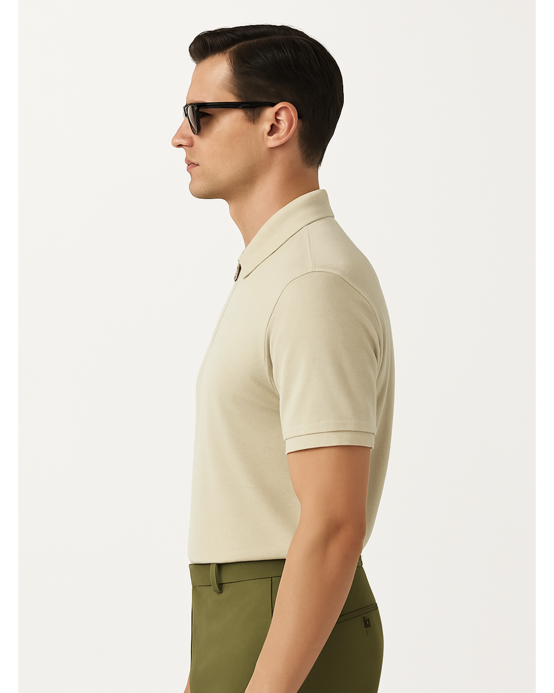 Men’s Slim-Fit Black Zip-Neck Polo Shirt(Pack of 1)