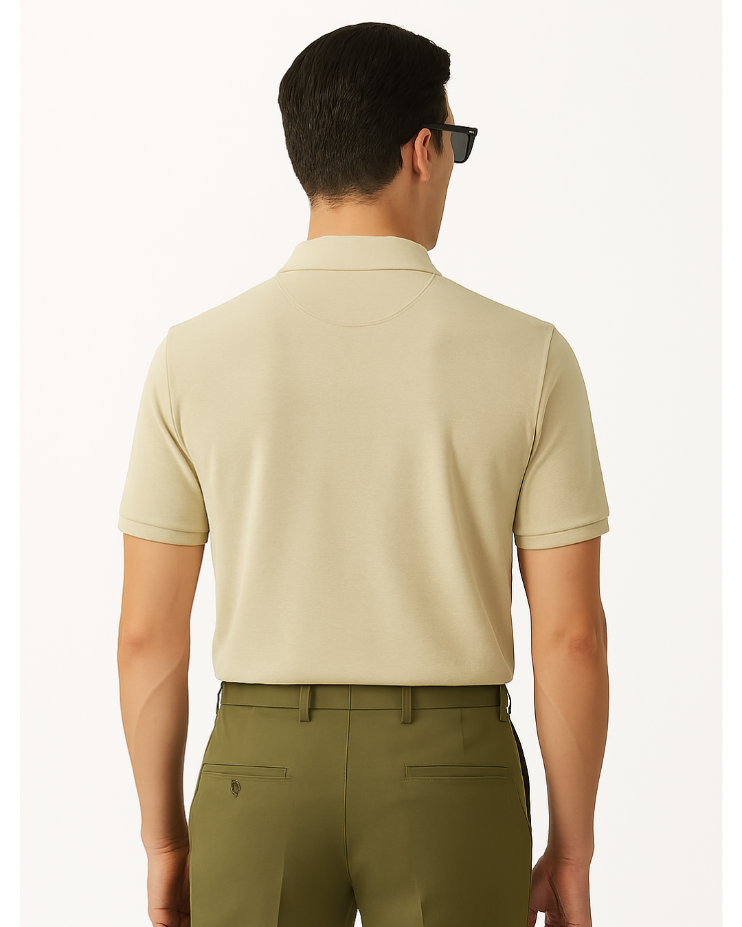 Men’s Slim-Fit Black Zip-Neck Polo Shirt(Pack of 1)