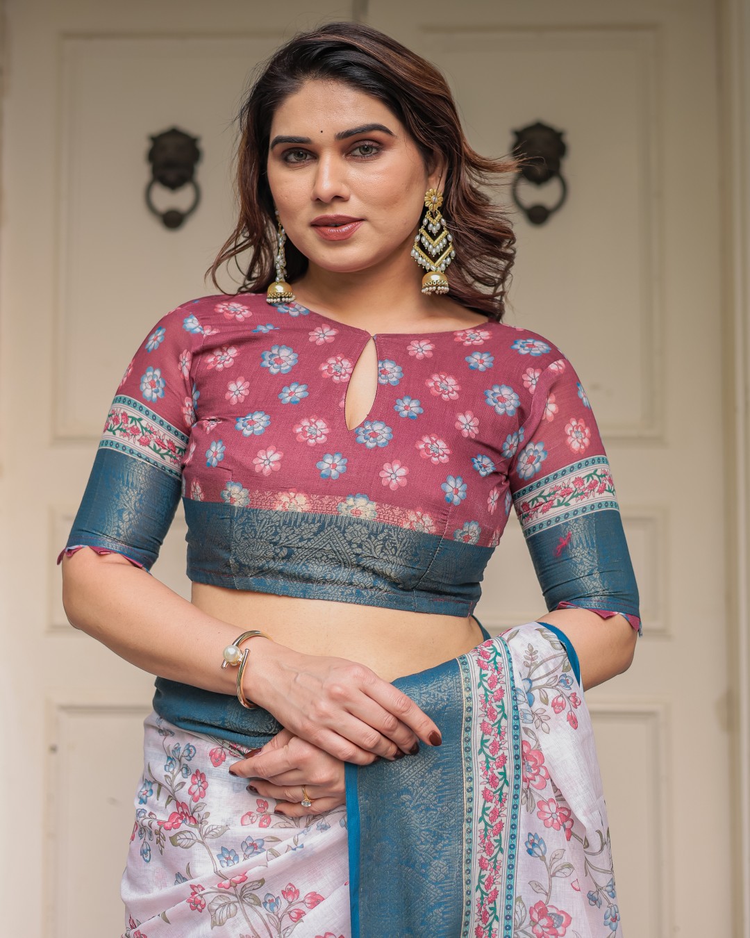 Traditional Printed Saree with Rich Zari Border & Tassels – Elegant Ethnic Festive Wear(Pack of 1)