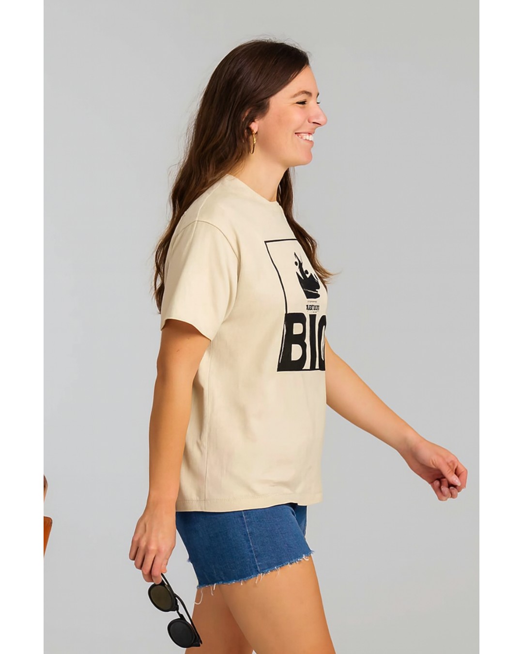 Hellknit Women Pure Cotton Drop Shoulder, Oversized Tshirt, with Print Think BIG- Pack of 1