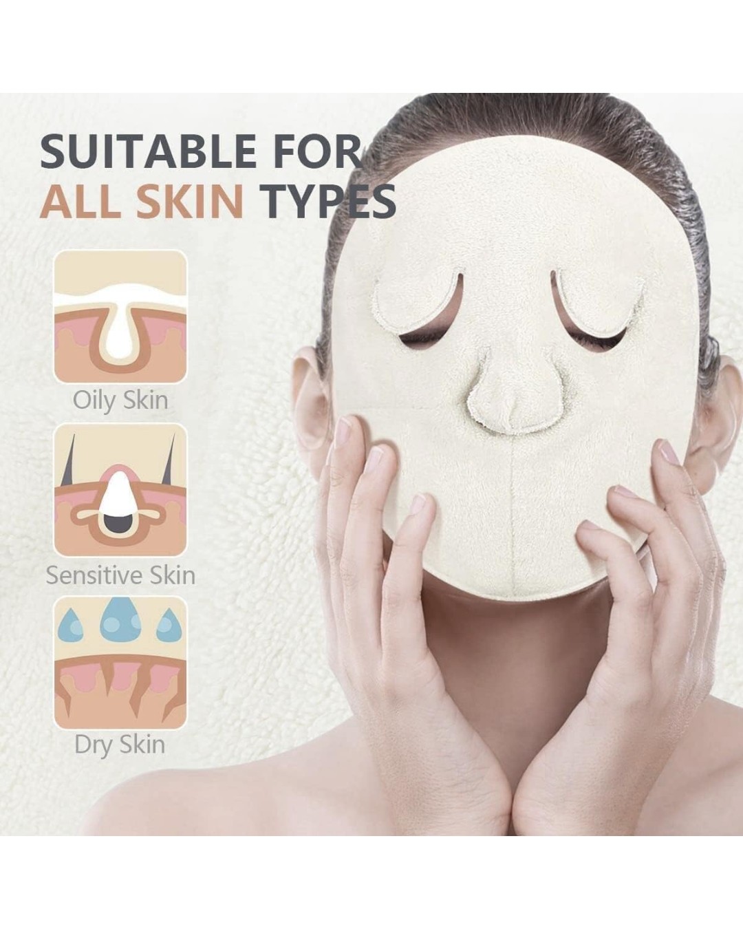 Compact Hot Compress Face Towel – Soft Reusable Facial Compress Cloth for Spa, Skincare & Relaxation (Pack of 2)