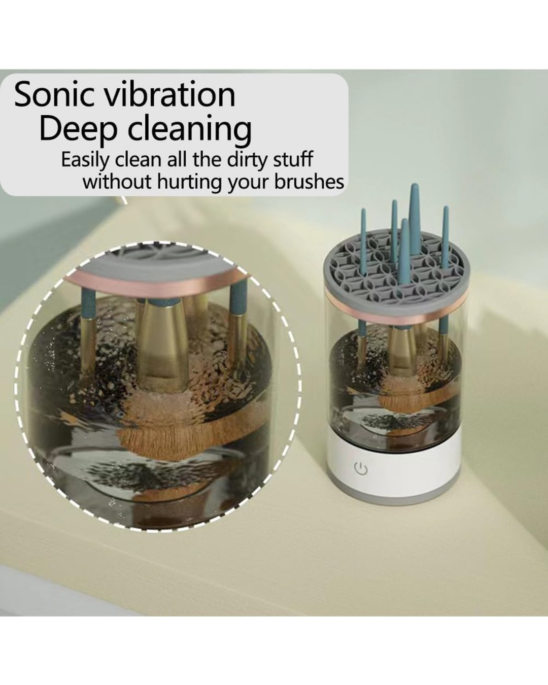 Electric Makeup Brush Cleaner,USB Automatic Cosmetic Brush Cleaner,Upgraded Electric Makeup Brush Cleaner for All Size Beauty Makeup Brushes (Pack of 1)