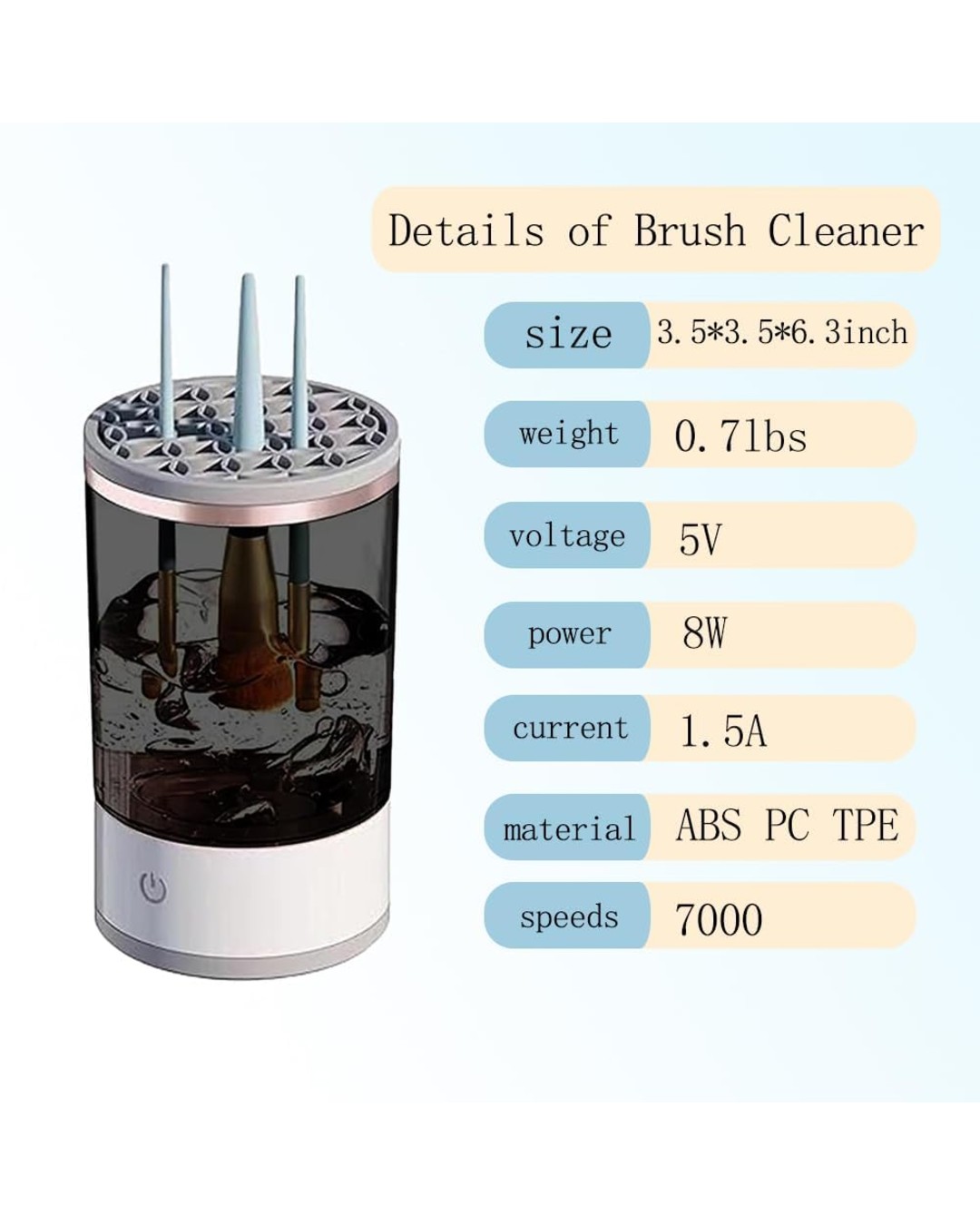 Electric Makeup Brush Cleaner,USB Automatic Cosmetic Brush Cleaner,Upgraded Electric Makeup Brush Cleaner for All Size Beauty Makeup Brushes (Pack of 1)