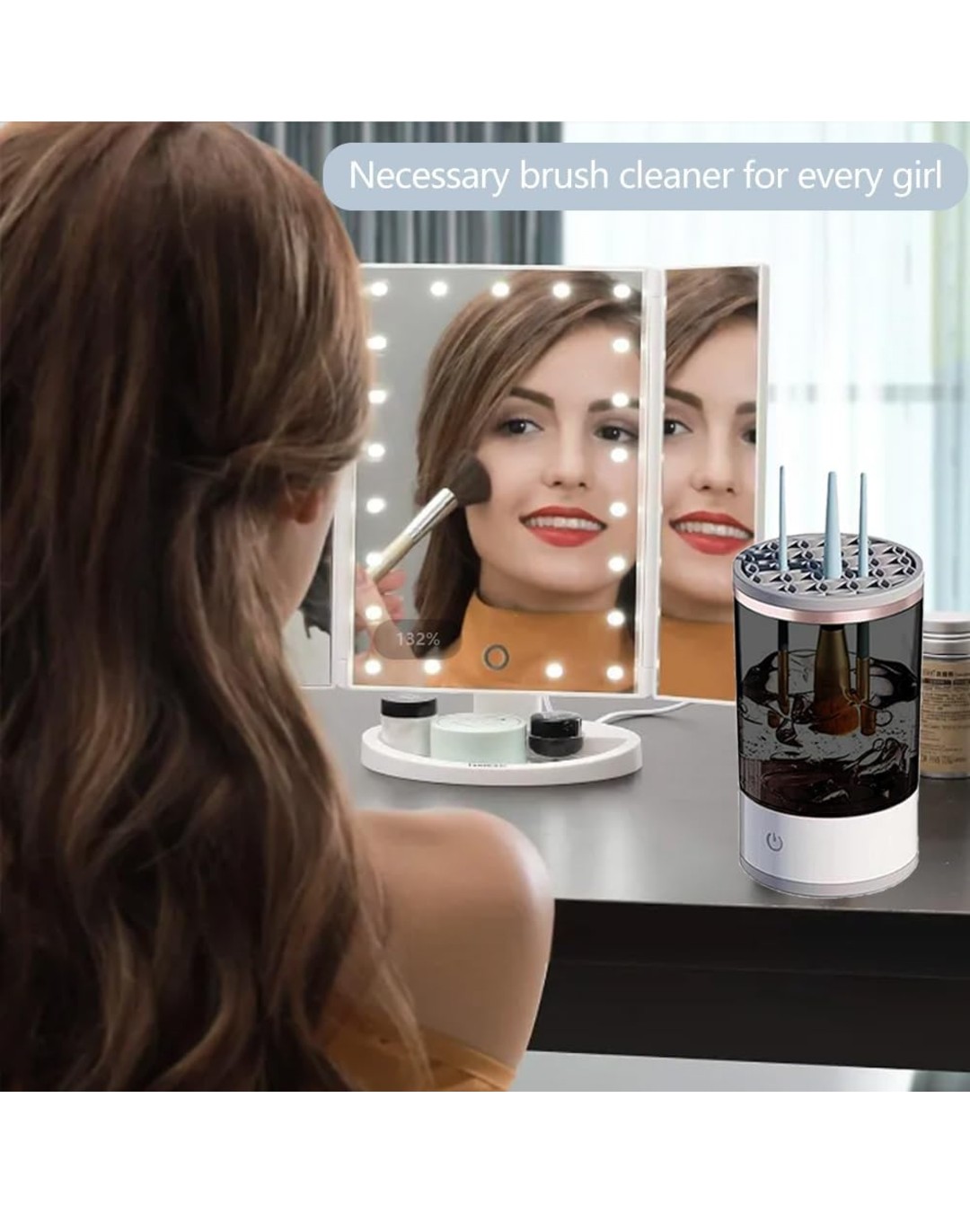 Electric Makeup Brush Cleaner,USB Automatic Cosmetic Brush Cleaner,Upgraded Electric Makeup Brush Cleaner for All Size Beauty Makeup Brushes (Pack of 1)