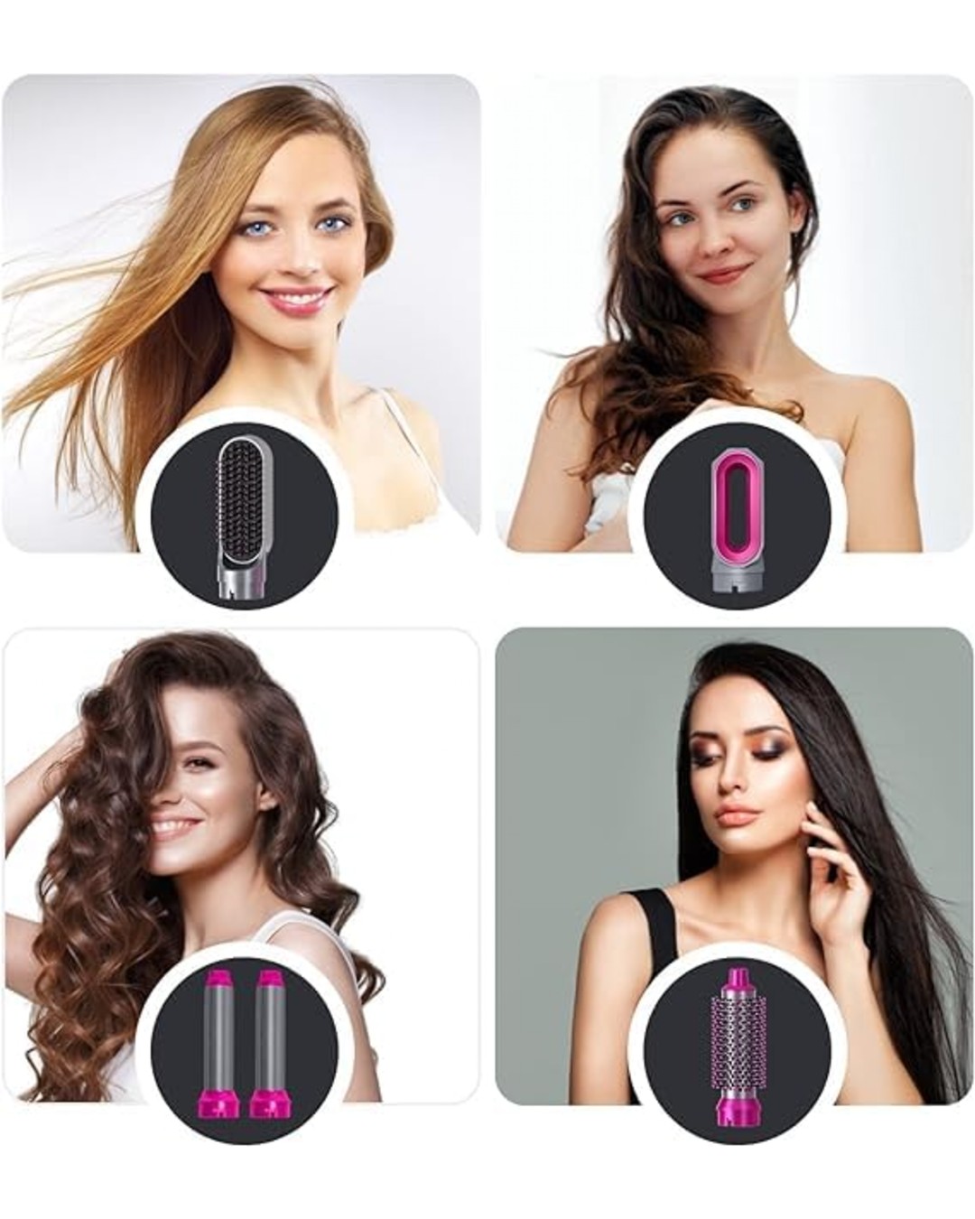 5 in 1 Hot Air Styler Hair Dryer Comb Multifunctional Styling Tool Fast Heating Crimper Wand Manual Curler (Pack of 1)