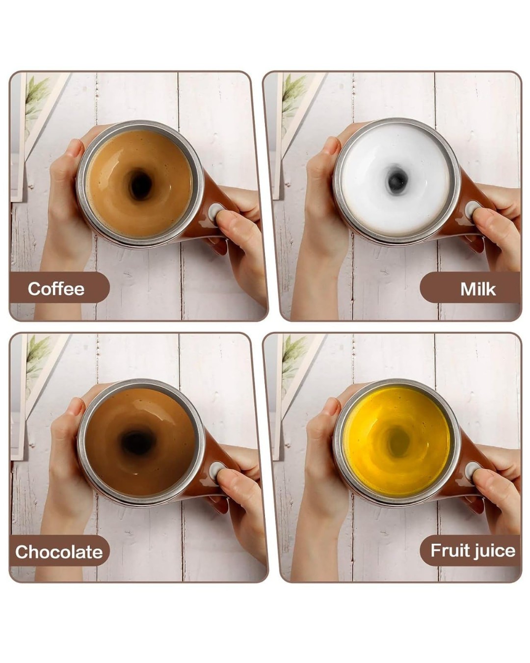 Magnetic Stirring Coffee Mug, Rotating Home Office Travel Mixing Cup (Pack of 1)