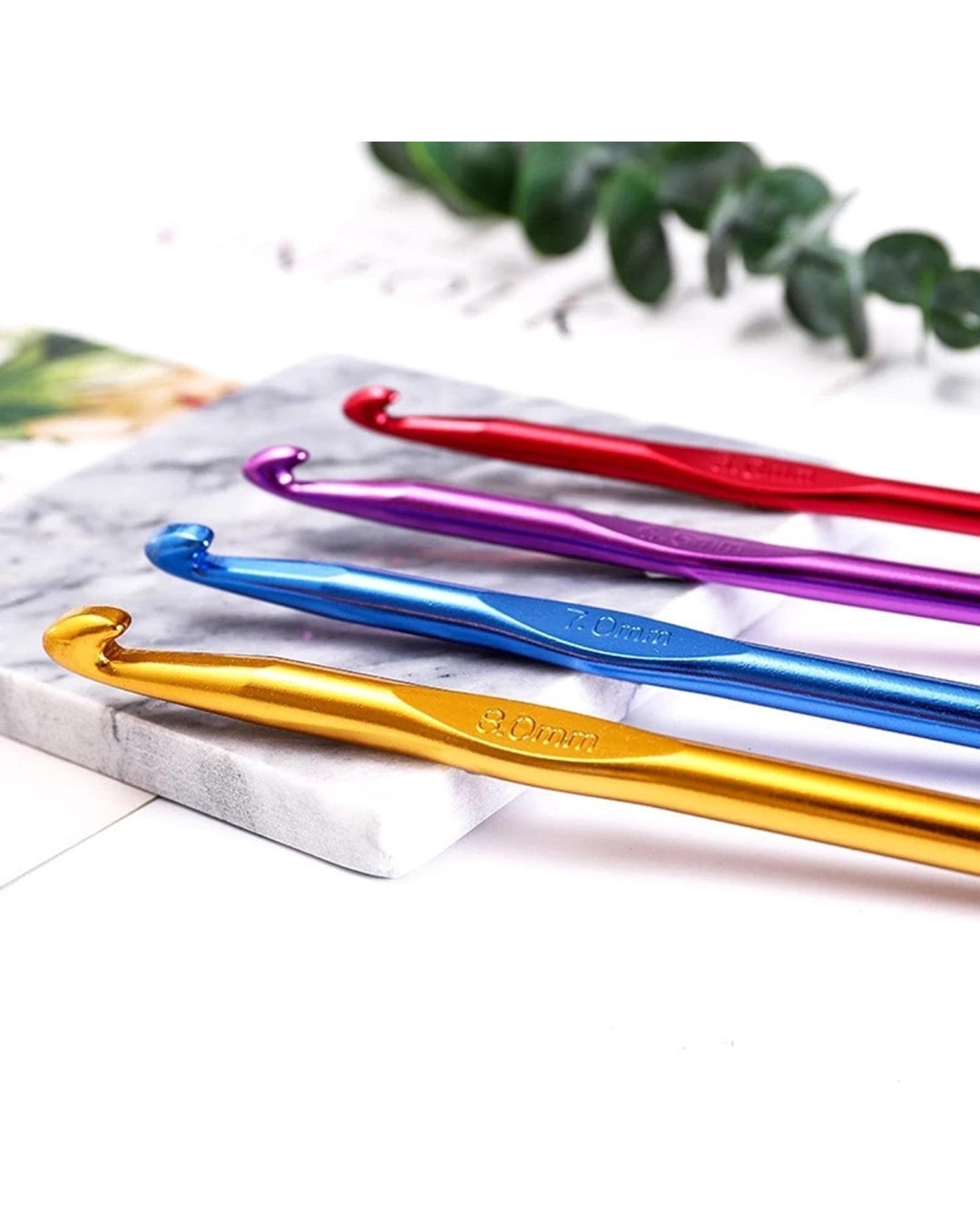 KYRO GLOBAL Aluminum Crochet Hooks Knitting Needles Set with Case (Multicolor) – 12 Pieces