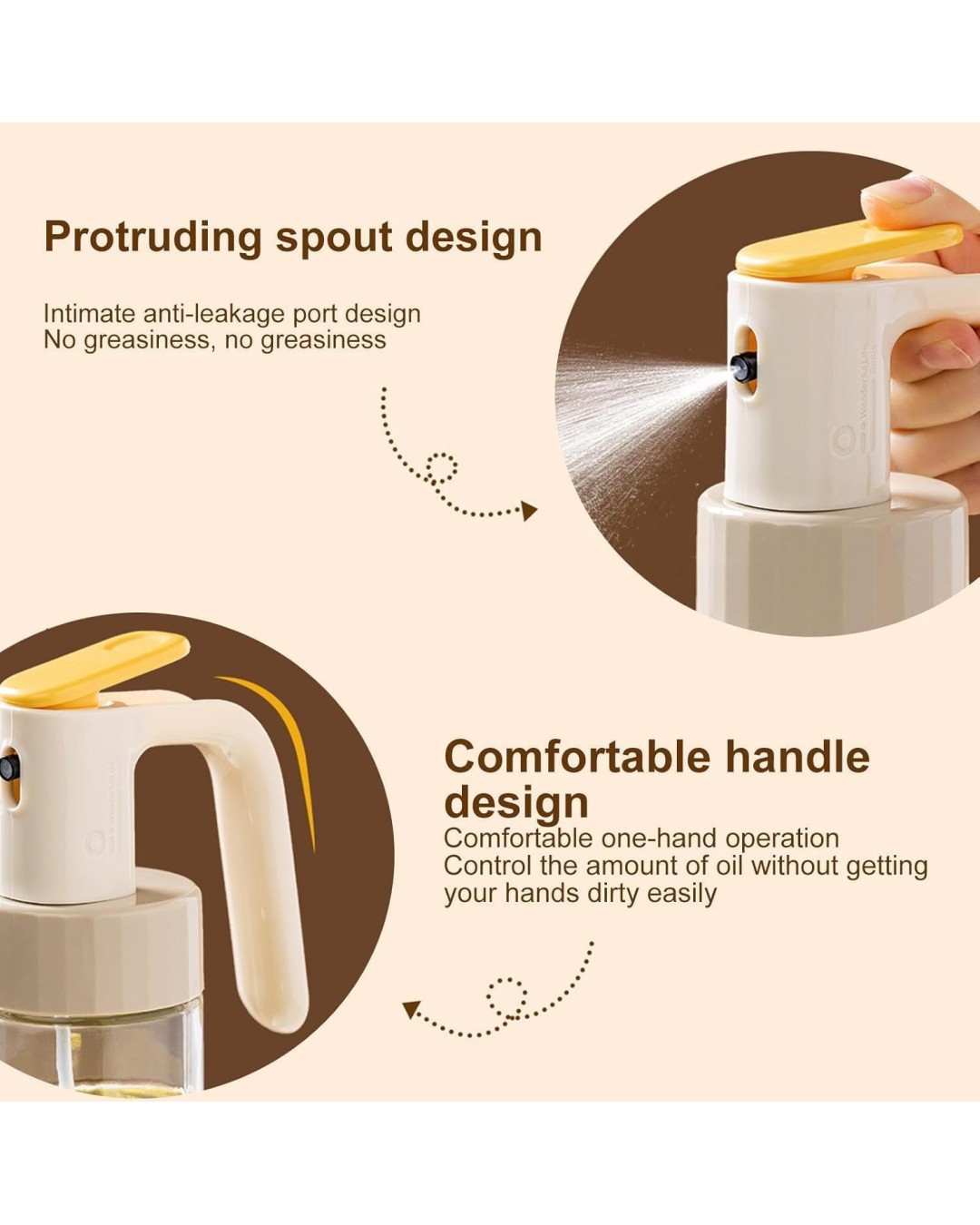 250 ml Oil Spray Bottle – Refillable Kitchen Oil Mister for Cooking, Baking & Grilling | Fine Mist Sprayer, Leakproof & Reusable(Pack of 1)