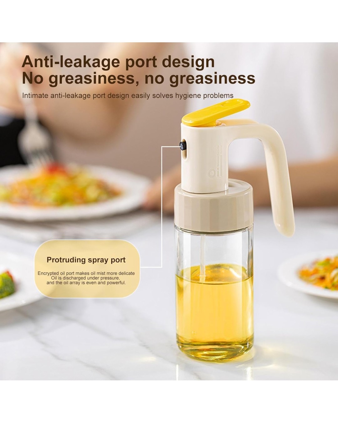 250 ml Oil Spray Bottle – Refillable Kitchen Oil Mister for Cooking, Baking & Grilling | Fine Mist Sprayer, Leakproof & Reusable(Pack of 1)