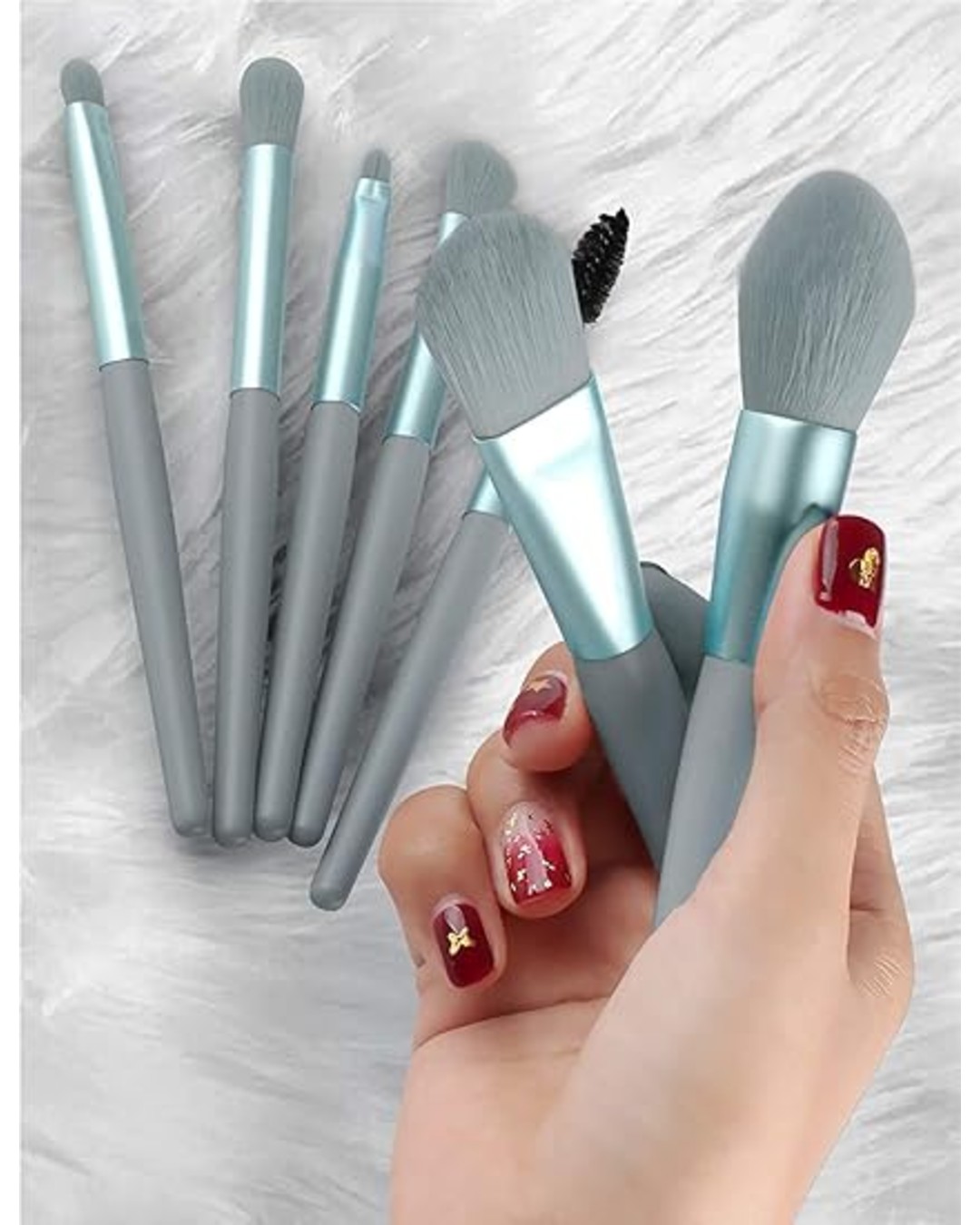 8 Pcs Makeup Brush Set – Professional Cosmetic Brushes for Foundation, Powder, Blush, Contour & Eyeshadow | Soft Bristles, Durable & Travel Friendly(Pack of 1)