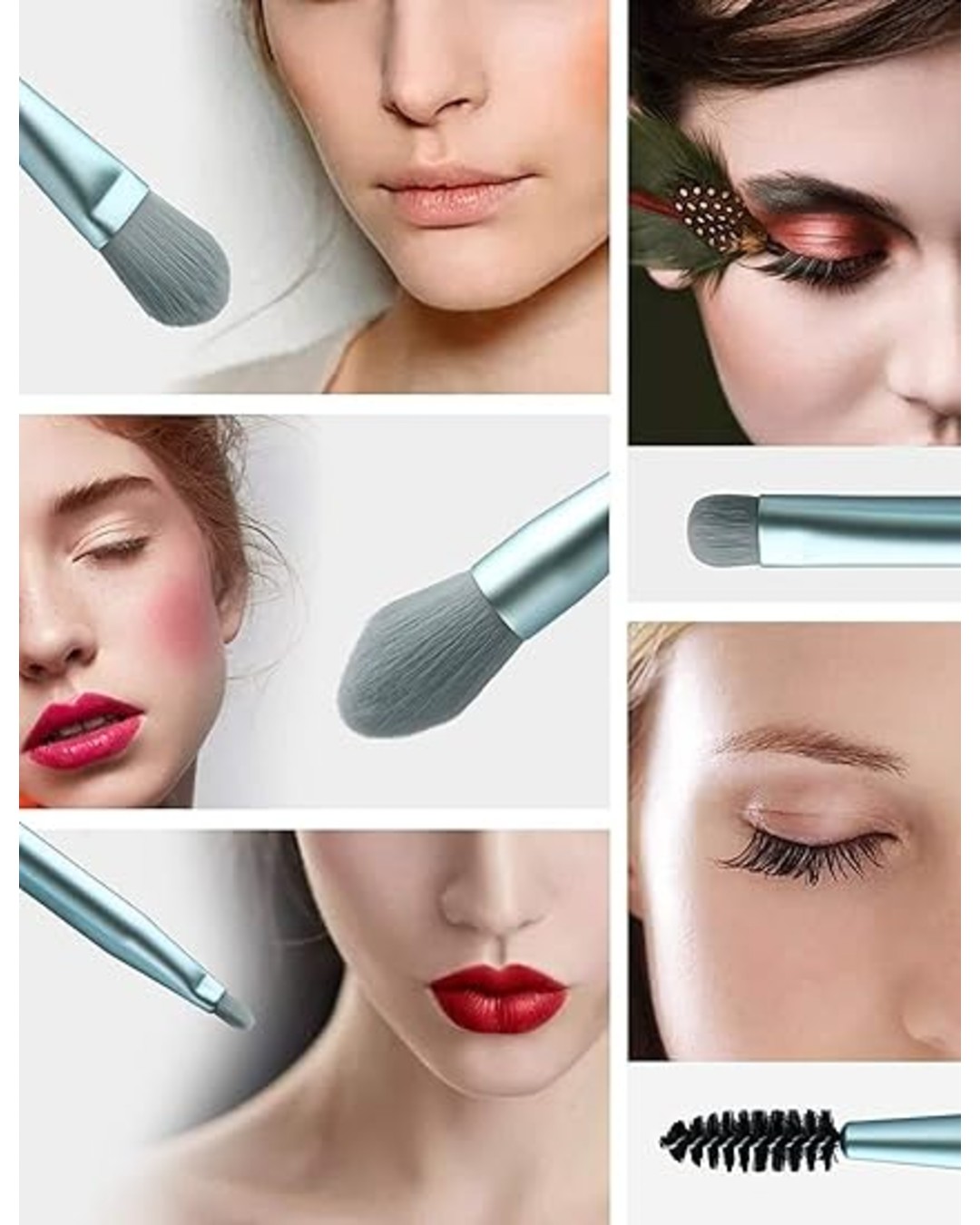 8 Pcs Makeup Brush Set – Professional Cosmetic Brushes for Foundation, Powder, Blush, Contour & Eyeshadow | Soft Bristles, Durable & Travel Friendly(Pack of 1)