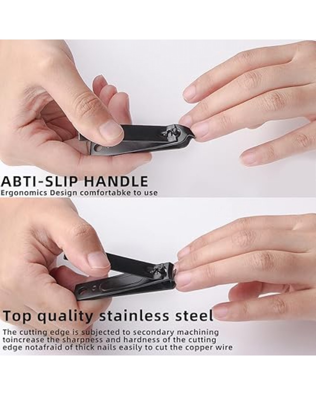 Black 8 Pcs Manicure Nail Tools Set – Professional Nail Care Kit for Trimming, Shaping & Grooming | Durable Stainless Steel Tools with Portable Case(Pack of 1)