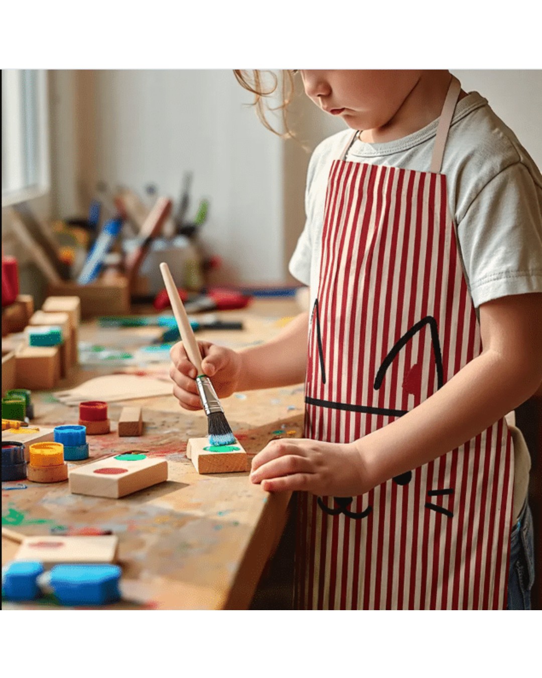 Cat Print Kitchen Apron | Cute Cartoon Cooking Apron with Pocket | Reusable & Comfortable Apron for Home, Baking & BBQ(Pack of 1)